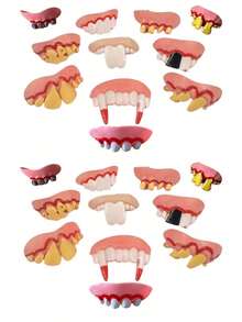 1/11/22pcs Funny Dog Dentures, White Fake Teeth, Funny Dog Teeth, Rabbit Style Dog Dentures, Pet Teeth, Suitable For Dog Photos, Creative Costume Accessories, Holiday Parties And Funny Scenes - Multicolor - View 22
