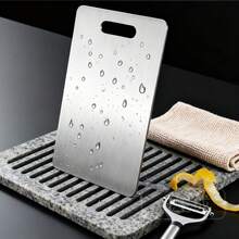 Odorless Stainless Steel Cutting Board, Double-Sided Kitchen Cutting Board, Multi-Functional Board, Suitable For Fruits, Vegetables, Meat, Dough Rolling - Multicolor - View 6
