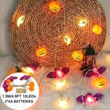 1PC Halloween Decoration, LED String Lights, Pumpkin, Bat, Ghost Elements, Holiday Decorative Lights, Suitable For Bedrooms, Headboards, Fireplaces, Stair Handrails, Halloween, Battery Box Power Supply (Excluding Batteries) - Warm Light - View 13