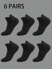 1/3/6 Pairs Thick Sports Short Socks For Men, Moisture-Wicking Tennis, Badminton, Running, Basketball Socks, Fall - Multicolor - View 6