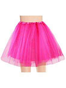 Adult Ballet Tulle Skirt, Suitable For Performance, Costume Party, Cake Skirt, COSPLAY, Cute 5-Layer Fluffy TUTU Party Skirt, Women's Christmas Accessory - Hot Pink - View 8