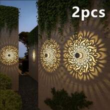 Lampu Pagar Tenaga Surya Mandala, Lampu Dinding Proyeksi Luar Ruangan, Lampu Tenaga Surya LED dengan Desain Tema Mandala Berwarna-warni, Cocok untuk Penerangan Taman, Teras dan Tangga, Halaman, Pekarangan dan Dekorasi Pintu Depan, Natal - Lampu proyeksi tenaga surya - View 7