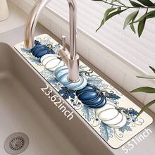 1pc Thanksgiving Sink Faucet Absorbent Mat, Multicolor Pumpkin Pattern, Drainage Mat, Suitable For Kitchen, Bathroom Sink, Countertop, Drainage Mat, Diatomaceous Earth Material, Trimmable, Quick-Drying Mat - Multicolor - View 13