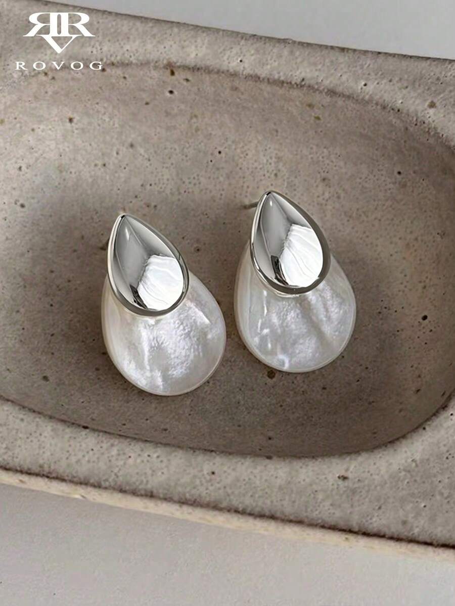 1 Pair Minimalist Fashion Acrylic Water Drop Stud Earrings Suitable For Women's Daily Casual Wear