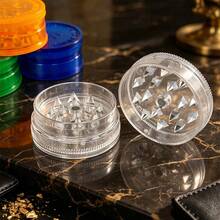 1PC, Multi-Color Optional Mini Plastic Grinder, Double-Layer Detachable Manual Crushing Tool, Portable Two-Layer Plastic Grinding Box, Magnetic Closure Transparent Shell Manual Crushing Tool, Multi-Color Optional - View 3