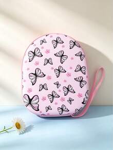 1pc Creative Floral Butterfly Print EVA Headphone Storage Bag, Portable Large Capacity Digital Accessories Organizer Box, Suitable For Headphones, Data Cables, Chargers And Other Small Items - Multicolor - View 18