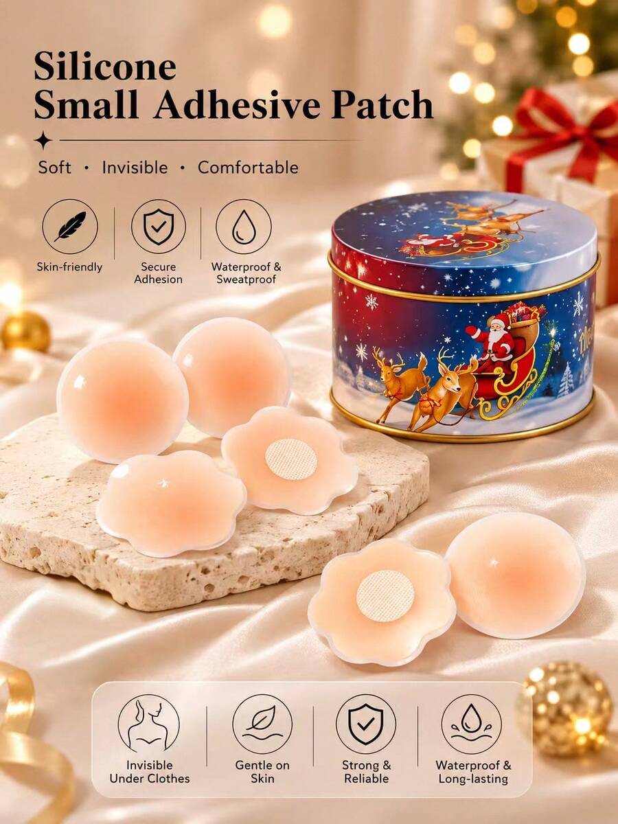2/10/20pcs Invisible Nipple Covers (With Case), Seamless Non-Slip, Suitable For Multiple Occasions, Summer Essential - Multicolor - View 1