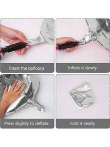 20/10/5/2pcs Silver Inflatable Mirror Reflective 4D Aluminum Foil Balloon Set - Reusable Disco Balloons Suitable For Birthday Party Decor, Holidays, Weddings And Various Events - Multicolor - View 6