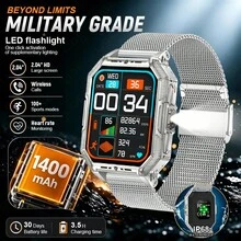 LIGE Fashion Smart Watch Terbaru Kapasitas Ultra Besar 1400mAh, 100+ Mode Olahraga, Senter LED, Kompas, Panggilan Telepon, Tahan Air, Prakiraan Cuaca, Pelacak Olahraga, Jam Tangan Olahraga Pintar Multifungsi Unisex - View 15