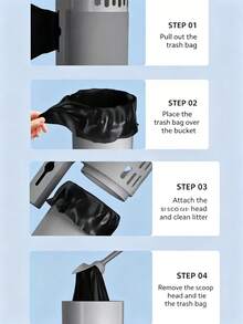 Cat Litter Scoop With Trash Can, Portable Large Capacity, 2-In-1 Cat Litter Scoop And Trash Can, Comes With Trash Bags, For Cleaning Cat And Dog Waste, Essential Tool For Pet Owners - Multicolor - View 7