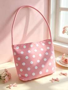 Y2K Style Sweet Polka Dot Mini Bucket Bag, Sweet Mini Bucket Bag, Casual Minimalist Small Tote Bag, Daily Shopping & Shoulder Bag - Multicolor - View 8
