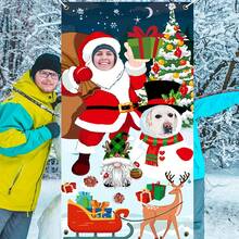 Spanduk Selamat Natal untuk Teras - Poliester, Tidak Membutuhkan Listrik, Cocok untuk Dekorasi Liburan Luar Ruangan dan Latar Belakang Pesta - Gambar potongan Santa Claus - View 9