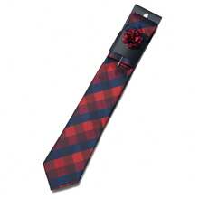 AlanKing Geometric Floral Pattern Men's Tie, Pocket Square & Lapel Pin 3-Piece Set, Suitable For Casual Holiday And Family Gatherings - Multicolor - View 5