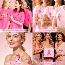 20 Sheets Pink Ribbon & Butterfly Waterproof Temporary Tattoos, Long-Lasting Breast Cancer Awareness Stickers, Easy To Apply & Remove, Hope & Survivor Decals For Charity Walks - Pink - View 5