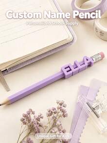 Customized Name Pencil Caps 3D Printable, Personalized Pen Sleeve Name Labels, Multi-Color AMS Pencil Decor, 2B Pencil, HB Pencil - Multicolor - View 3