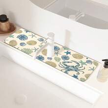 1 buah Alas Penyerap Keran Wastafel, Alas Drainase, Cocok untuk Wastafel Dapur, Kamar Mandi, Meja Dapur, Alas Drainase, Bahan Tanah Diatom, Dapat Dipotong, Alas Cepat Kering - MultiWarna - View 3