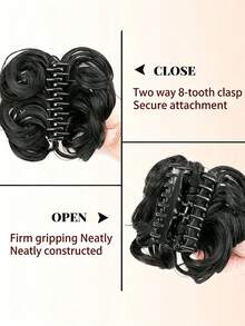 Claw Clip Messy Bun Hair Extensions For Women's Wavy Hair, 6 Inches, Suitable For Everyday Wear And Parties. - Multicolor - View 4