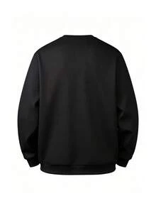 Men's Spring/Autumn Outdoor Casual Fashion Minimalist Crew Neck Long Sleeve - Black - View 4