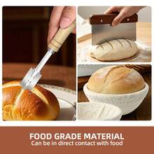 23cm Round/25cm Oval Bread Fermentation Basket Set, Includes Liner, Wooden Handle Dough Scraper, 5-Blade Lame, Storage Box And Storage Bag, Sourdough Baking Kit - - - View 4