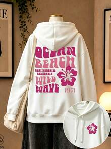 Women's Crewneck Sweatshirt, Travel Hoodie With Pockets, Cotton Top, Women's Autumn/Winter Basic Sweatshirt - White - View 9