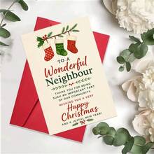 1/3 Sets Greeting Card With Envelope Christmas Happy Card, Sent To You, Thank You For Being A Wonderful Neighbor In The Holiday Season, Thank You Gift For Friends And Community Members, New Year Blessing Flat Card - A - View 6