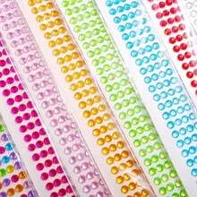 640pcs/Pack 5mm Rhinestone Stickers, Gem Stickers, Self-Adhesive Jewelry Stickers, Shiny Rhinestone Craft Stickers, Eye Makeup Decoration, Suitable For Eyes, Nails, Phones, Tablets, DIY, Multiple Styles DIY Acrylic Rhinestone Stickers - Multicolor - View 2