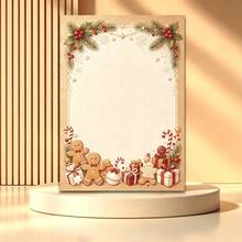 1 Set, Christmas Theme Printed Letter Paper, Suitable For Christmas Message Use, Colorful Cute Christmas Printed Letter Paper - Rectangle - View 5
