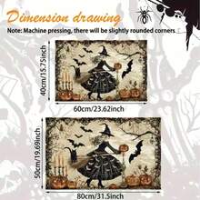 2D Flat, 1pc 2D Flat Halloween Bathroom Mat MicrofiberNon-Slip Mat, Wicked Witch Pattern, Imitation CashmereMaterial, Machine Washable, Halloween Decoration,Suitable For Kitchen, Bathroom, Shower, Can Be Given Asa Gift, 2D Flat - 1 - View 2