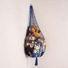 60-Inch Plush Animal Storage Organizer, Corner Hanging, Plush Animal Hammock, Macrame Doll Display Rack, Stuffed Animal Storage Shelf, Wall Decor, Kids Bedroom Decor, Boho Nursery Playroom Organizer, 60-Inch (White) - Multicolor - View 17