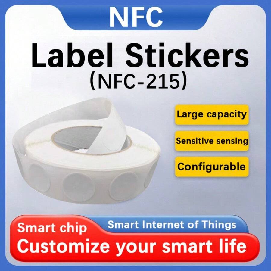 NFC Chip Sticker 215 Electronic Tag Music Wall Video Business Card Tap-To-Play Sticker Amiibo Creation - White Sticker - View 1