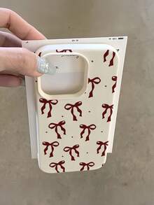 1件 白色星星波點蝴蝶結個性化極簡全包覆 TPU 防震手機殼，適用於 Apple 18 17 16 15 14 13 12 11 Pro Max Air 及系列 - 彩色 - 查看 1