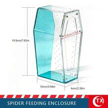 Coffin-Shaped Acrylic Spider Feeding & Breeding Box, Transparent Micro Habitat Terrarium With Magnetic Door And Ventilation Holes, Suitable For Tarantulas, Mantises, Insects - Multicolor - View 16