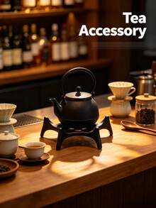 Japanese‑Style Black Cast Iron Teapot Stand Multi‑Leg Heat‑Resistant Rack Decorative Kettle Holder For Tea Room Countertop Dining‑Table Indoor Home Tea Corner Decor - View 2