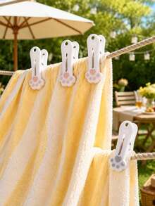 Cute Cat Paw Plastic Clips (12/24pcs/Pack), Multipurpose Towel Clips For Beach Chair, Blanket, Clothes, Hanging, Photo Display, Baby Shower Party Favors, Home Organization, Travel Essentials, Spring Picnic, Camping, Office, Dorm, Gift - View 1