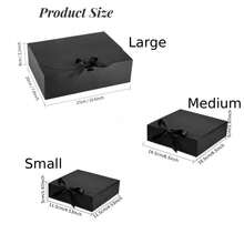 10pcs Black Gift Boxes With Lids, Groomsman Proposal Boxes, Luxury Black Gift Boxes With Ribbons, Suitable For Weddings, Birthdays, Parties, Graduations, Valentine's Day, Back To School And Other Occasions - Black - View 2