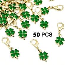 50 st bladklöver, perfekta för Thanksgiving, jul, St. Patrick's Day, skolstart och som födelsedagspresenter till kollegor och vänner - Grön - Visa 2