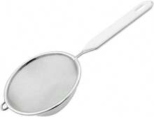 Fine-Mesh Stainless Steel Kitchen Strainer With Plastic Handle, White/Silver, 1 Piece - Silver - View 4