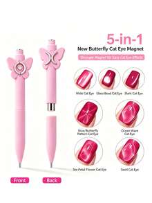 5-In-1 Fairy Wand Double-Sided Multi-Function Strong Nail Art Magnetic,For Cat Eye Gel Polish Nail Magnet Tool,Magic Manicure Tools, Professional Salon Quality Multifunctional Magnet,3D Magnetic Nail Design Accessory Tools. - Multicolor - View 9