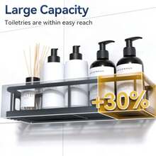 Shower Caddy Adhesive, Rustproof Shower Organizer, Large Capacity Shower Shelves For Inside Shower, No Drilling Bathroom Organizers And Storage For Home Decor 2 Pack - Black - View 5