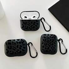 Personalized Hot Girl Leopard Print Black Earphone Case + Lanyard Buckle, Compatible With Airpods 4/3/2/Pro/Pro2/Pro3 Earphone Protective Shell - Black - View 4