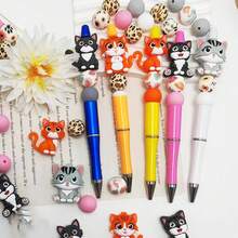 25/45/62PCS New 3D Cat Silicone Beads Set - Orange, Gray, Black Cat Design - Adult DIY Accessories Suitable For DIY Beaded Pens, Earrings, Etc. Perfect As Holiday Birthday Gift Beads & Bead Assortments - New Cute Kitten - View 3