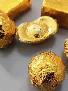 1 Pack Gold Aluminum Foil Paper, Suitable For Chocolate, Candy And Desserts - Uncoated Metal Edge, Elegant Gift Wrapping Paper, Suitable For Candy-Coated Snacks, Dessert Display | Metallic Luster Design | Material - Multicolor - View 8