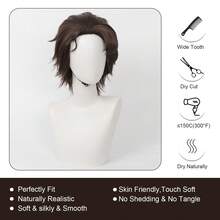 Yewell Dark Brown Wig Cosplay Wig Role-Playing Headgear Daily Series Japanese Cosplay Headgear Series Multi-Style Interpretation Of Cartoon Anime Suitable For Private Parties Daily Role-Playing Halloween - Chocolate Brown - View 5