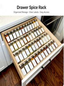 Drawer Spice Rack, Kitchen Stackable Tiered Seasoning Rack, Organizer Storage Rack, Cosmetics, Jewelry Storage Rack Acrylic Material - Multicolor - View 2