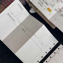 Multi-Purpose A6 Loose-Leaf Planner Inserts, 3-Fold Monthly Schedule Work Study Life Tracker 6-Hole Refill Paper, Notebook Supplies - A - View 8
