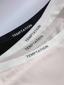 4pcs/Pack Random Japanese Letter Print Solid Color Comfortable Low Waist Sexy Student Panties For Women - Multicolor - View 4