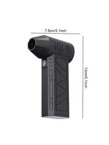 Mini Turbo Dust Blower Portable Electric Air Duster 3-Speed Adjustable Turbo Jet Fan LED Snow Blower Rechargeable Motor High-Speed Powerful Fan Suitable For Car, Computer, Keyboard, Home And Outdoor - A - View 3
