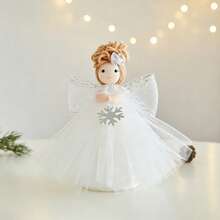 Christmas Tree Angel Topper, Little Winged Girl Christmas Tree Decoration - White - View 3