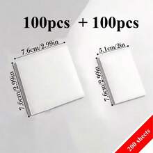 200pcs Transparent Self-Adhesive Sticky Notes Set, 2 Sizes Combination, Smooth Writing, Semi-Transparent Notes For Book Annotation, Suitable For School, Office, Study And Marking Information - A - View 2