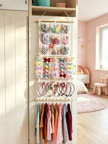 1pc Hair Accessory Storage Rack, Headband Storage Rack, Suitable For Girls, With Hooks To Store Hair Clips, Headbands, Hair Accessories, Can Be Hung On Wall, Suitable For Decorating Girls' Room, Can Be Hung On Wall, Door Or Wardrobe - Multicolor - View 5